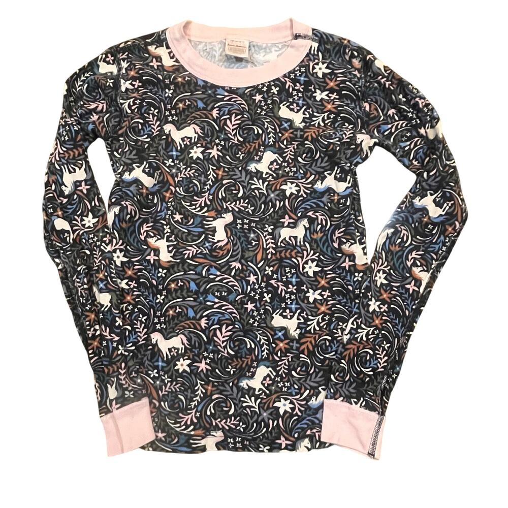Hanna Andersson Unicorn Pajama Top Organic Cotton Kids 12 Whimsical Print